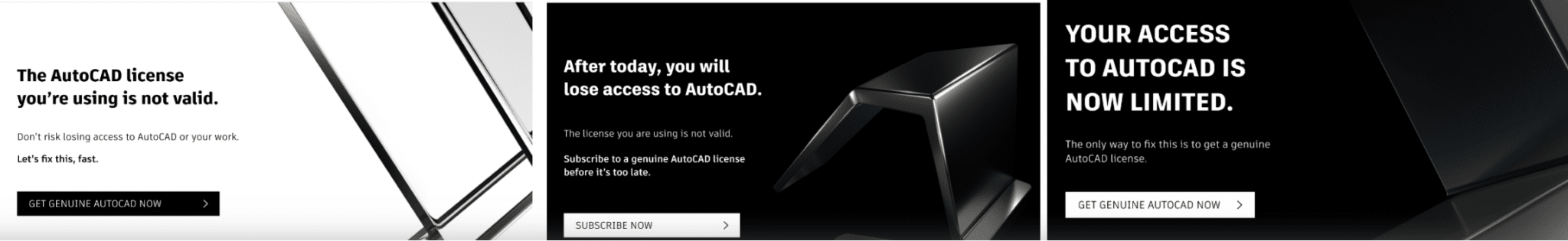 “The license you’re using is not valid” When trying to use AutoCAD