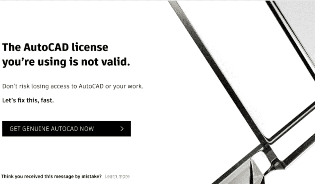 "The license you're using is not valid" pri uporabi AutoCAD programa