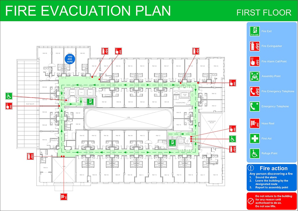 How to design fire emergency evacuation plans?